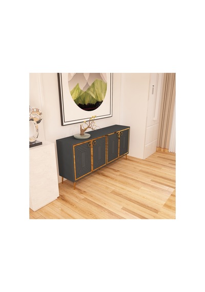 Palo 160 Cm Konsol Antrasit-altın Antrasit