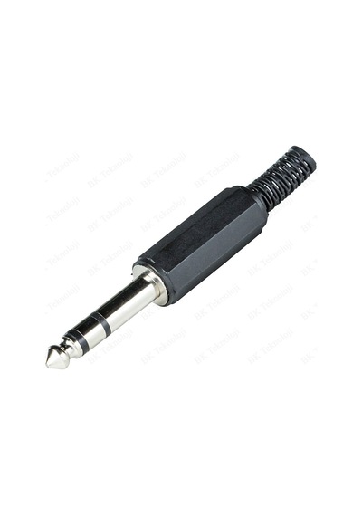 6.35mm 1/4 İnç Stereo TRS Erkek Fiş Lehim Tipi Plastik Konnektör