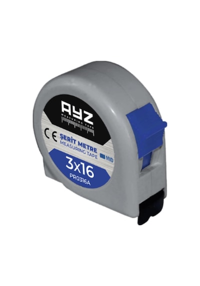 Ayz Şerit Metre Gri Pr0316a 3x16 Mt