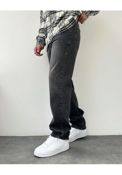 Taşlamalı Siyah Baggy Pantolon Taşlamasiyah Taşlamalı Siyah Baggy Pantolon Taşlamasiyah