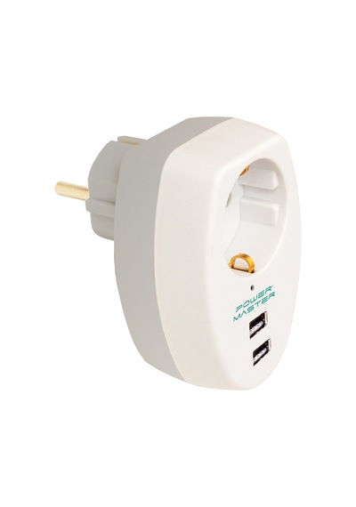Powermaster PM-4911 2 USB'li Tekli Termal Akım Korumalı Priz Beyaz