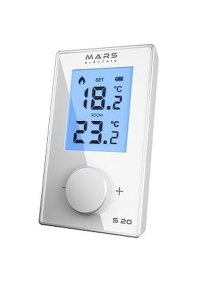 Mars S20 Beyaz Kablosuz Dijital Oda Termostatı