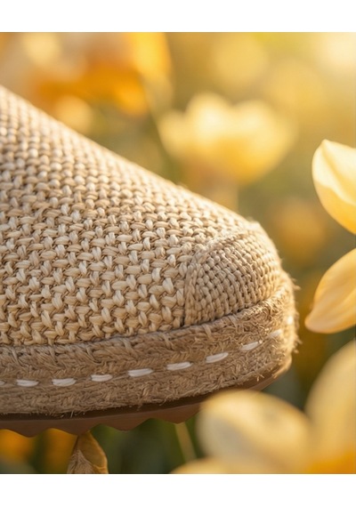 Futsishoes Lucıa Hasır Hakiki Deri Dikiş Detaylı Kadın Espadril Bej