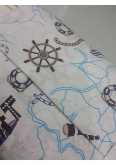Akfil Poplin Nevresimlik Çok Amaçlı Gemici Marina Desenli Kumaş