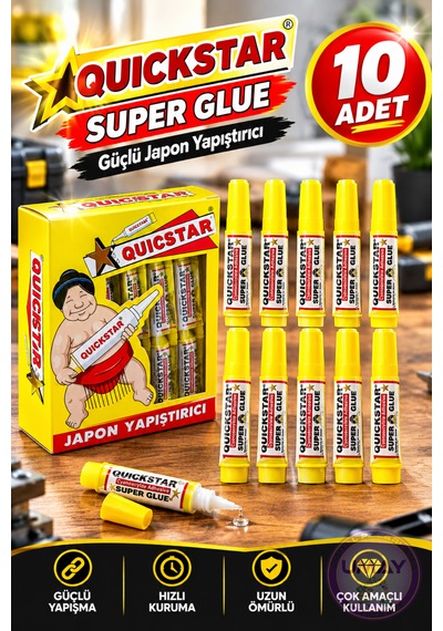 10 Adet Super Glue Güçlü Japon Yapıştırıcı 1,5 G Hızlı Kuruyan Çok Amaçlı Yapıştırıcı