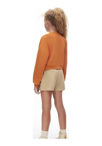 Kız Çocuk Beli Lastikli Şort Etek-14739 Camel