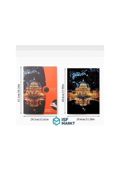 4 Lü Set : A3 Kazıma Resim Sanatı Kolezyum, Pisa Kulesi, Özgürlük Heykeli Dıy