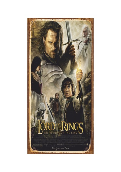 Yüzüklerin Efendisi Sinema Mini Retro Ahşap Poster - 711987499