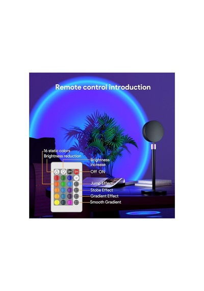 Kyrotech Rgb Sunset Gün Batımı Projektör, 16 Renk Modlu, Led Ambiyans Işığı, Hd Kristal Lens, 360 Döner Başl