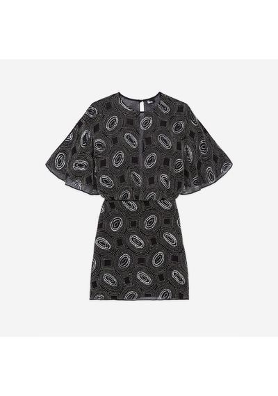 The Kooples Kadın Desenli Siyah Elbise
