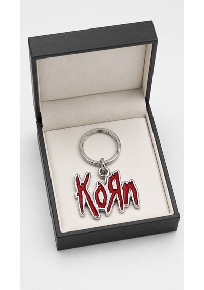 Korn Logo Metal Anahtarlık Kırmızı Emaye Detaylı Rock Müzik Temalı Anahtarlık
