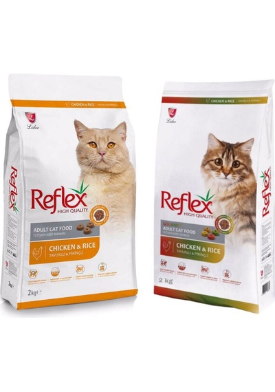 Reflex Tavuklu + Tavuklu Renkli Taneli Yetişkin Kedi Maması 2 x 2 KG