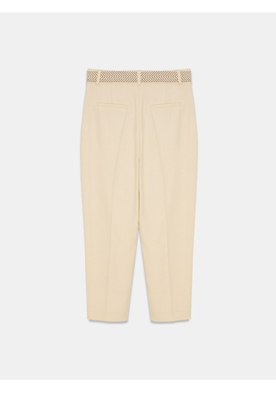 Dilvin 72735 Kemerli Pensli Pantolon-açık Sarı
