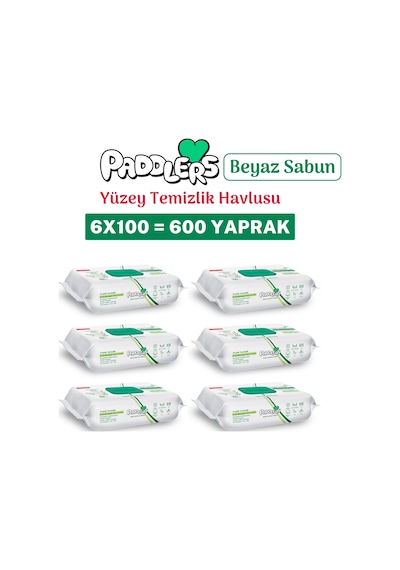 Easy Clean Beyaz Sabun Katkılı Yüzey Temizlik Havlusu 600 Yaprak (6x100) – Yüksek Hijyen