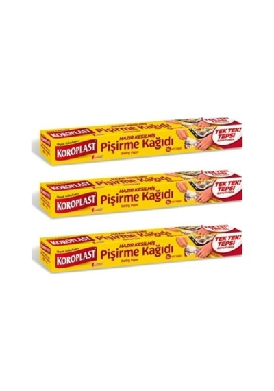 16 Yaprak Hazır Kesilmiş Pişirme Kağıdı 3'lü Set