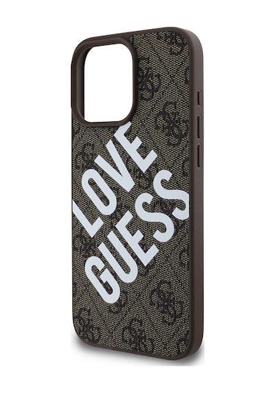 Apple iPhone 16 Pro Uyumlu Kılıf Guess Lisanslı Big Love Guess Kapak Kahverengi
