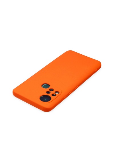 İnfinix Hot 11s Kılıf Nano İçi Kadife Silikon - Turuncu -