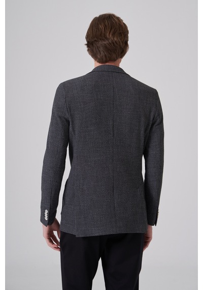 Morven Erkek Siyah Polyester Trend Desenli Slim Fit Ceket 26ys002002001 Siyah
