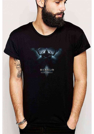 Diablo Baskılı Siyah Erkek Tshirt (528816890)