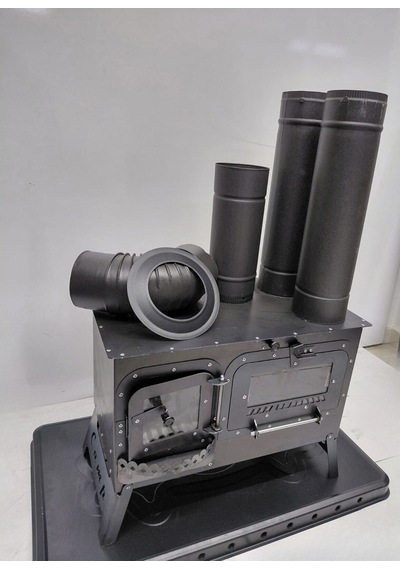 Kamp Sobası Odun/kömür Yakıtlı, Cam Kapaklı, Baca Borulu