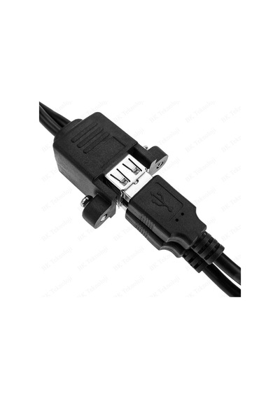 Erkek-Dişi Çift USB 2.0 Tip A Panel Montajlı Uzatma Kablosu