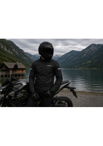 Prosev Dacron Motosiklet Montu Yazlık Fileli Dayanıklı File Motorcu Mont Black