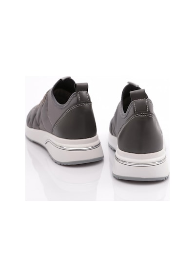 Dgn 222 Kadin Kalin Taban Baklava Desenli Sneaker Ayakkabi 222-2494-R10683 Gri - Gri