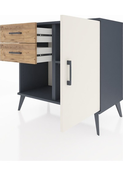 Hyperion Şifonyer Tek Raflı 2 Çekmeceli Tek Kapaklı 88x44x80 Antrasit-aytaşı/çam Aytaşı/çam Hyperion Şifonyer Tek Raflı 2 Çekmeceli Tek Kapaklı 88x44x80 Antrasit-aytaşı/çam Aytaşı/çam