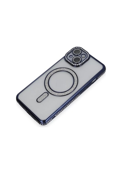 Newface Apple İphone 14 Kılıf Joke Simli Magneticsafe Kılıf - Lacivert