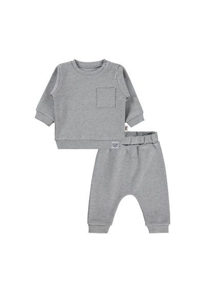 Civil Baby Süs Etiketli 2'li Takım 6-18 Ay Takım - Gri Grımelanj