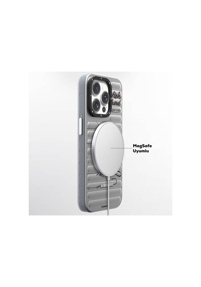 Apple Uyumlu iPhone 14 Pro Max Kılıf Magsafe Şarj Özellikli Youngkit Fishing Serisi Kapak Gri