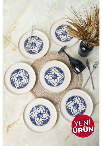 Keramika Wave Flow Nordic Pasta Tabağı 22 Cm 6 Adet 22748 Çok Renkli