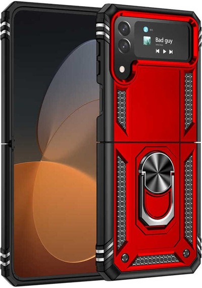 Galaxy Z Flip 4 Uyumlu Zore Vega Seri Tank Zırh Koruma Kılıf-mavi