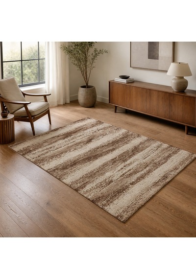 Kartela Halı Aria Halı Kaymaz Taban Makinede Yıkanabilir Halı Kahverengi - 180 X 270 Cm