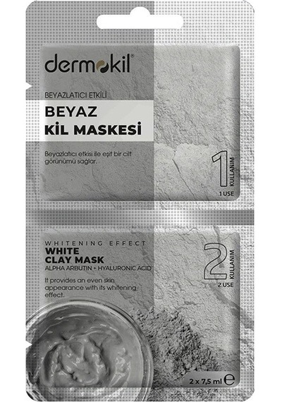 Dermokil Maske Beyazlatıcı Etkili Beyaz Kil Maskesi 2x7.5 Ml