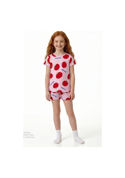Penti Pembe Kız Çocuk Tomato Pamuklu 2li Pijama Takımı Lila