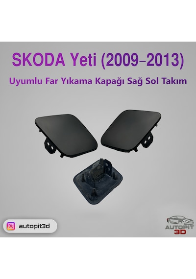 Skoda Yeti 2009 2013 Uyumlu Far Yıkama Kapağı Takımı Sağ + Sol