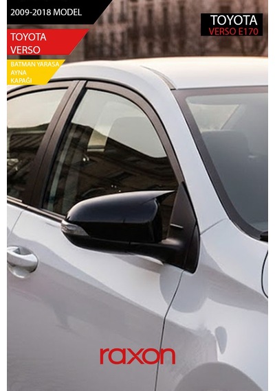 Toyota Verso 2009-2018 Batman & Yarasa Ayna Kapağı Parlak Piano Black Sport