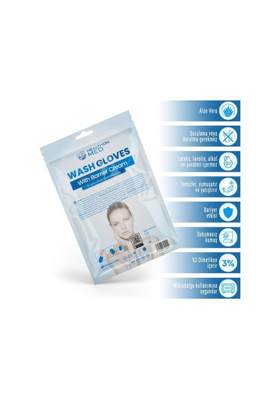 Healthon Med Durulama Gerektirmeyen Bariyer Kremlı Islak Vücut Temizleme Kesesi 1 Paket 10 Adet , Kamp, Seyahat V 10'lu Set
