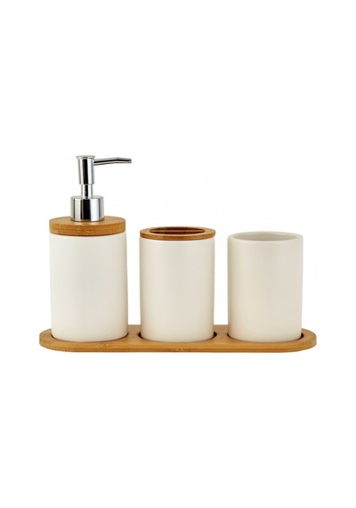 Karaca Home Dolomite Nature Banyo Seti 3'lü Beyaz