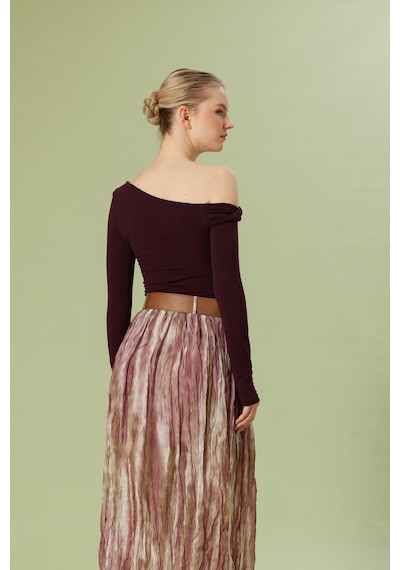 Nisan Ultralıght Kumaş Asimetrik Yaka Top Bordo