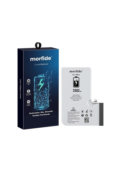 Apple Uyumlu iPhone 16 Pro 3582mah Yüksek Kapasiteli Batarya - Gelişmiş Akıllı Chip - Pil Sağlığı Destekli - Morfide M-max
