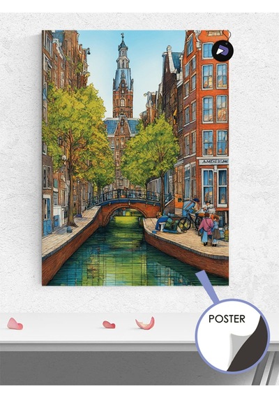Hollanda Amsterdam Poster - Afiş - Dekoratif Duvar Posteri