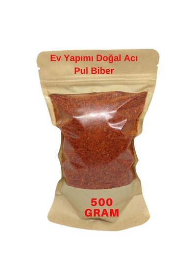 Kırmızı Acı Pul Biber Ev Yapımı Doğal Yeni Sezon 500 Gr
