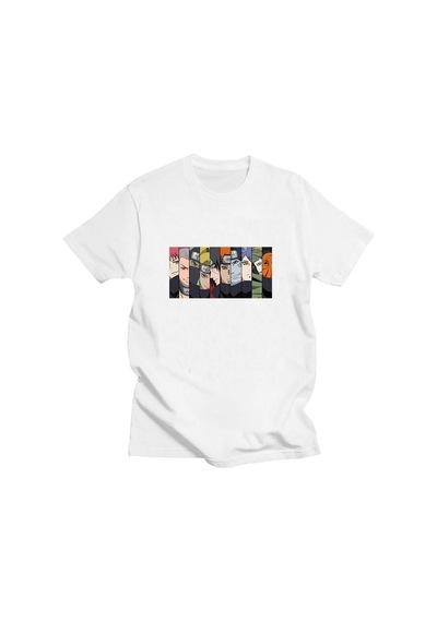 Noıssey Kırmızı Etiket Gala Naruto T-shirt Manga Akatsuki Unisex Model59 17207 Beyaz
