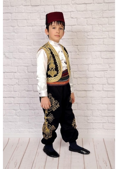Türkmen Işlemeli Erkek Çocuk Yöresel Kostüm