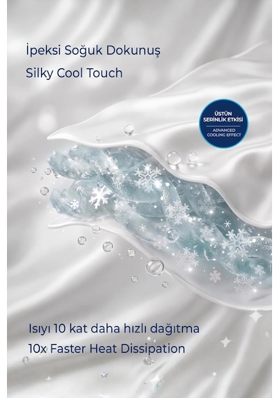 Soğutmalı Yatak Örtüsü Seti Tek Kişilik Soğuk Icecool 2 Parça Çift Taraflı Krem Kırık Beyaz