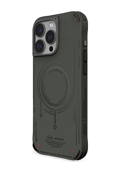 Apple iPhone 16 Pro Max Uyumlu Kılıf Magsafe Özellikli Metal Kamera Çerçeveli Skinarma Mecha Serisi Olive