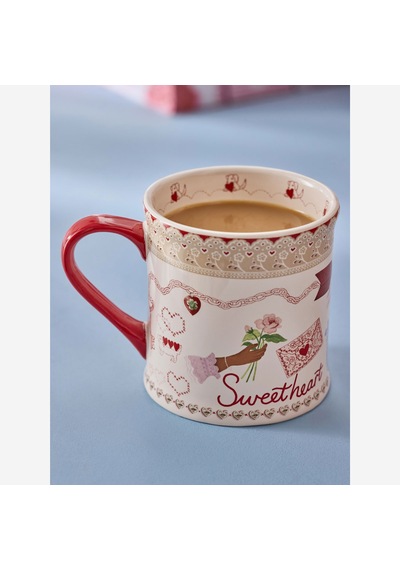 Love Notes Kırmızı Stoneware Kupa 375 Ml
