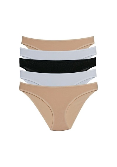 Pierre Cardin 2055 Beşli Slip Külot - Beyaz-ten-siyah mix color